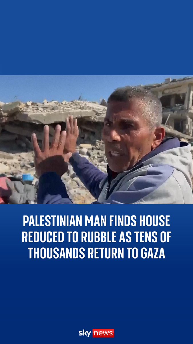 'My house is a pile of rubble' Thousands of Palestinians grappled with an apocalyptic landscape of devastation as they returned home to northern Gaza.