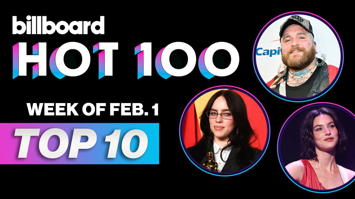 Here’s this week’s #Hot100 top 10 reveal (chart dated Feb. 1, 2025) 📈 Watch now for the big #BillboardNews countdown to No. 1.