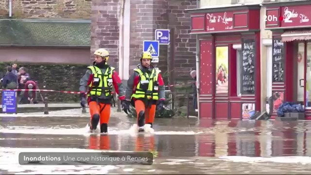 🔴 #Inondations : une crue historique à Rennes Le département d'Ille-et-Vilaine est en alerte rouge, des habitants ont dû être évacués. #JT20h