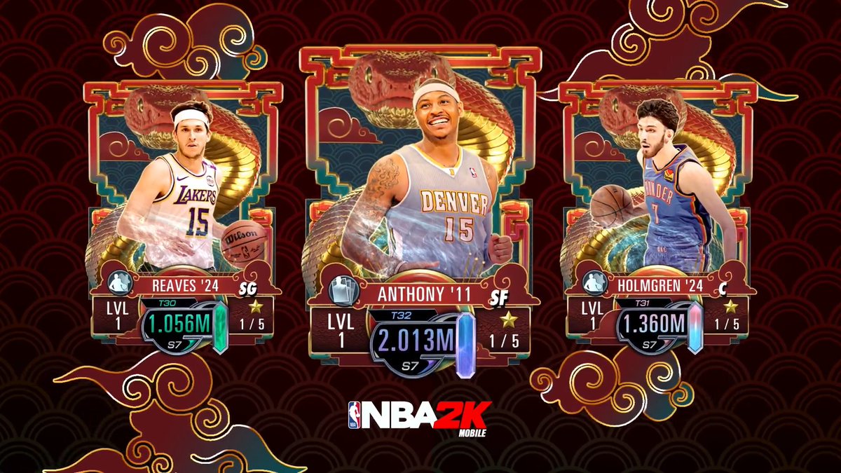 New theme celebrating Lunar New Year! These give style bonus for next 2 weeks and are in OT next week (only event for this theme). 2/6 OT ➡️ Melo, Chet, Reaves Hot Spots &amp; KOTC this week give both Enshrined Greats &amp; Year of the Snake collectibles (even if not displayed).