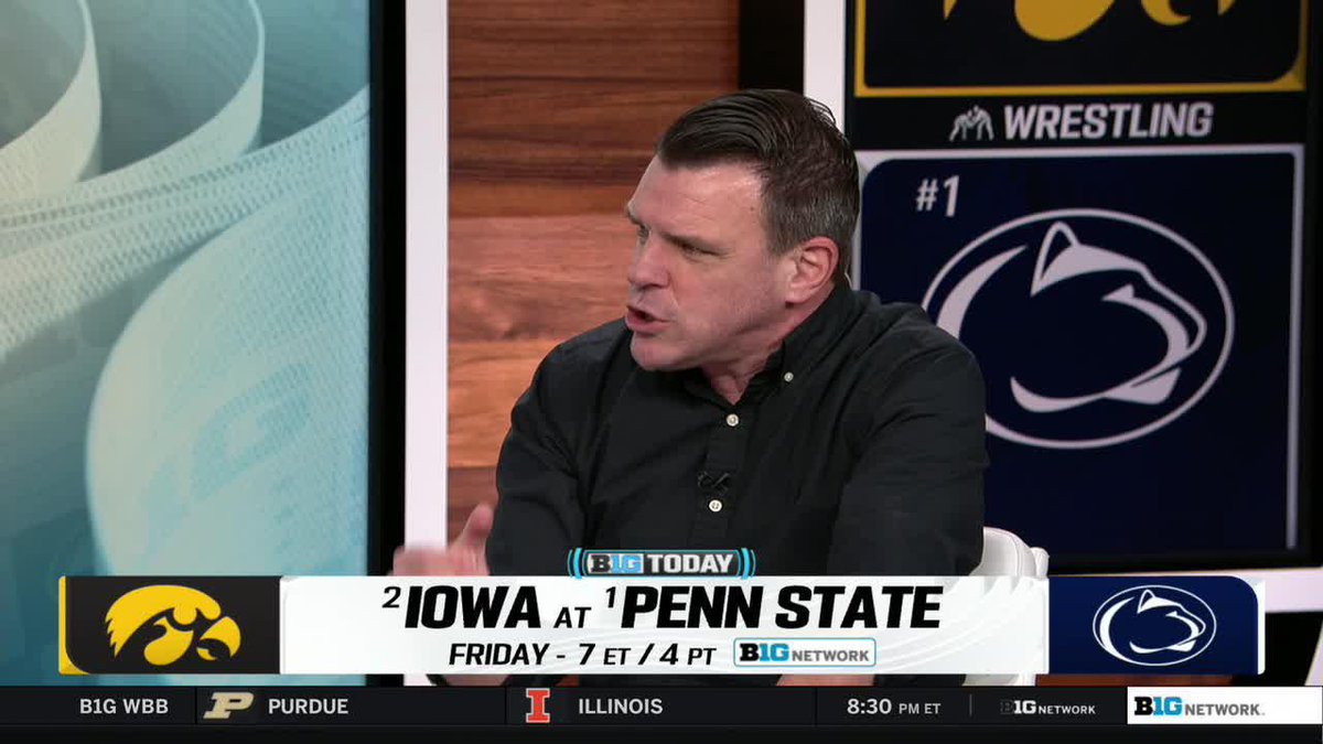 "This is going to be spectacular!" 🗣️ Shane Sparks previews the Top-2 matchup between Iowa Hawkeye Wrestling and Penn State WRESTLING Friday on Big Ten Network ‼️ #B1GToday x #B1GWrestling