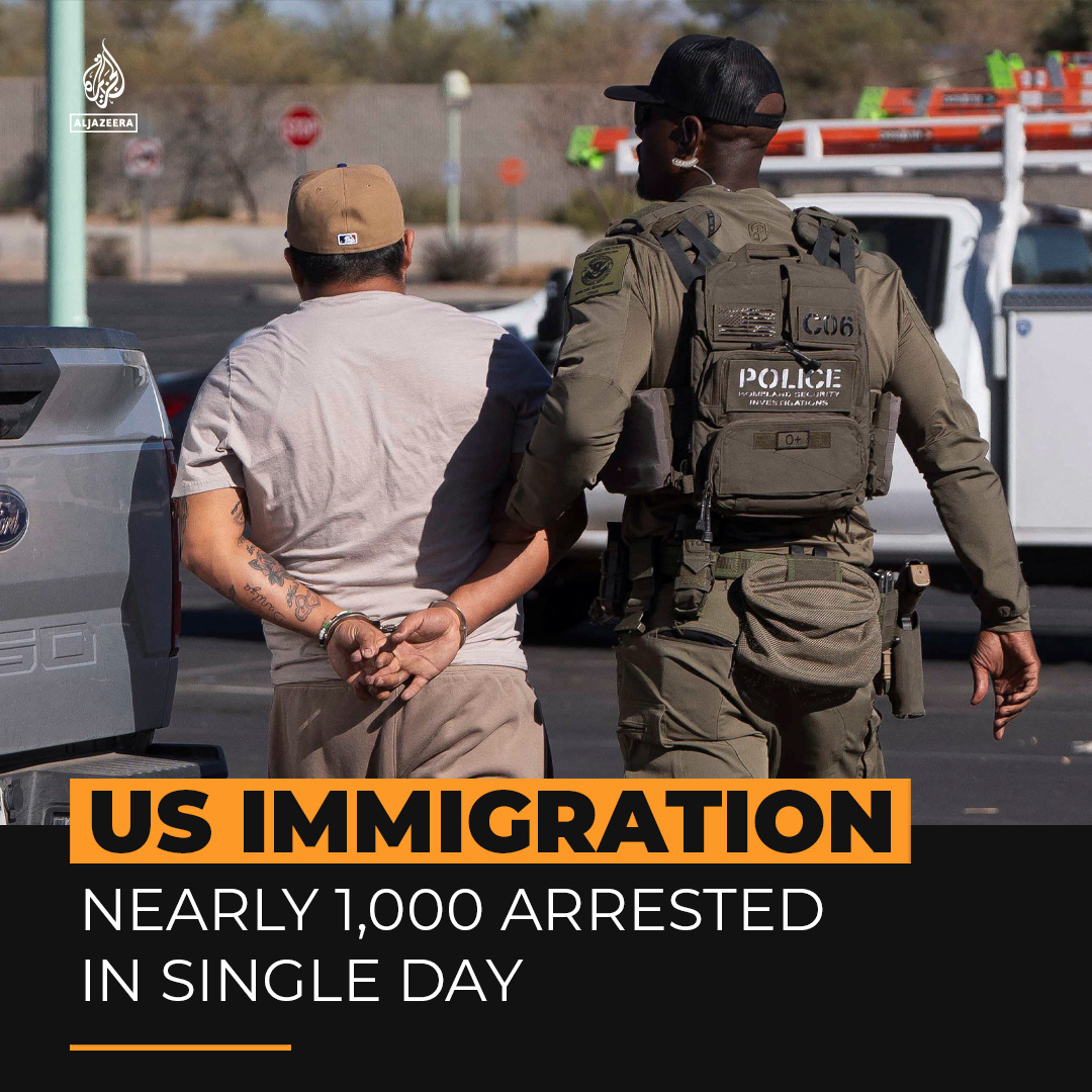 Federal officials arrested nearly 1,000 people in a single day as a part of a sweeping nationwide operation targeting undocumented immigrants in the US.