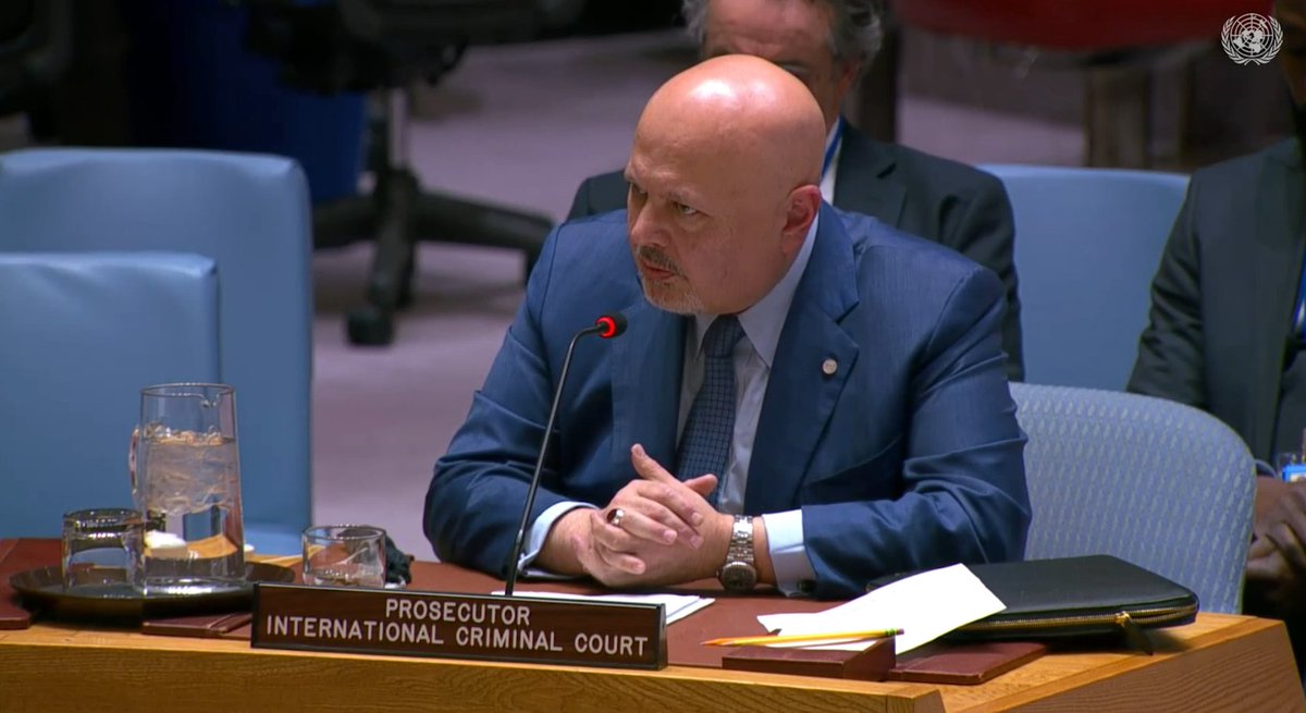 #ICC Prosecutor Karim A. A. Khan KC briefs the United Nations Security Council on the situation in #Darfur. Based on intensive investigations, the Office has confirmed that a range of #RomeStatute crimes have been committed in West #Darfur.