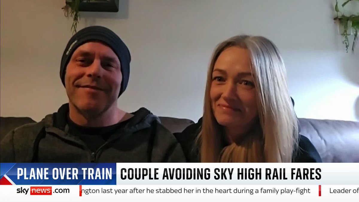 'I did a comparison on the day and train tickets were anything from £89 up to £200 each and the flights were £19 from Newquay to Malaga and £35 from Malaga to Manchester' Kristina &amp; Dan Coulson flew from Newquay to Crewe via Malaga to avoid paying high rail fares Sarah-Jane Mee