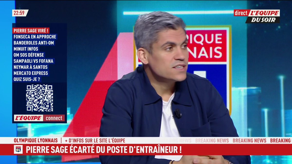 🎙️ Hugo Guillemet nous donne les détails de la mise en retrait de Pierre Sage à l’OL : « À partir du moment où Fonseca était libre, ça a commencé à sentir le roussi. Ce n’est pas tant l’idée de se séparer de Pierre Sage, mais plutôt celle de faire venir Paulo Fonseca. » #EDS