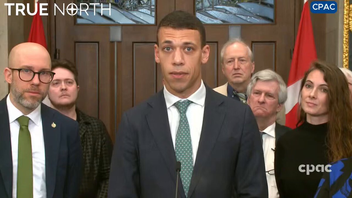 Jonathan Pedneault announces his return as co-leader of the Green Party. He claims President Trump is "assuaging fascism" and poses a direct threat to Canadians' "way of living."