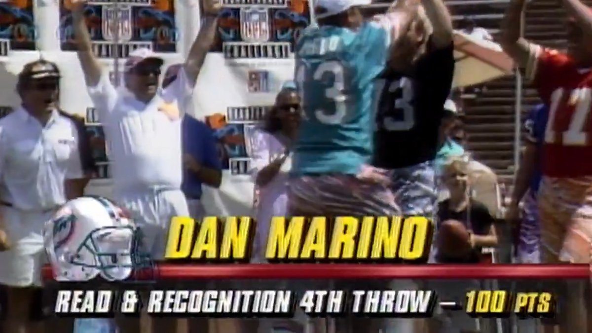 Leave it up to Dan Marino to throw an absolute dime on the toughest target to win the 1991 QB Challenge. 🎯 📺: #ProBowlGames start Thursday 7pm ET on ESPN 📱: Stream on NFL+