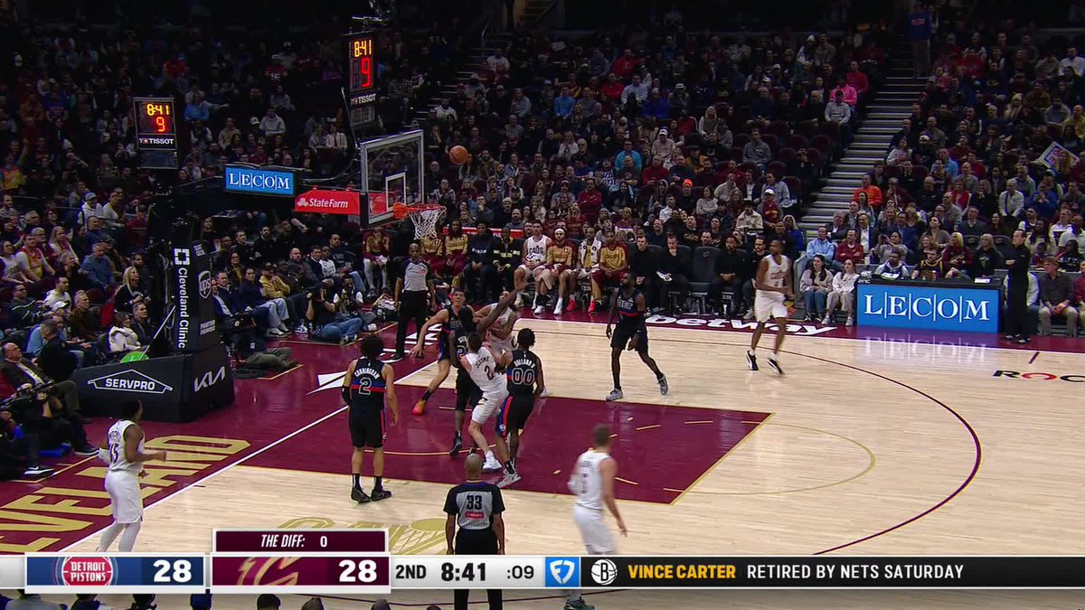Ty Jerome is doing damage off the bench 😤 He &amp; the Cleveland Cavaliers lead Detroit on NBA TV!