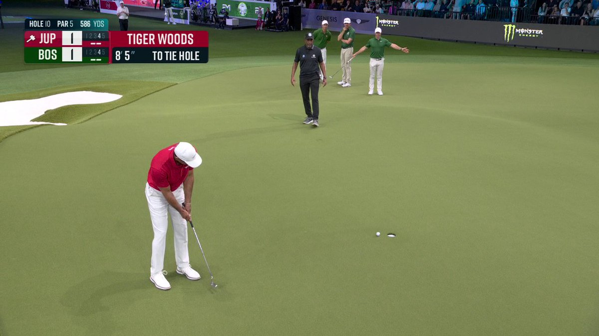 Tiger Woods was given a shot clock violation and as a result, Jupiter Links GC lost the hole.