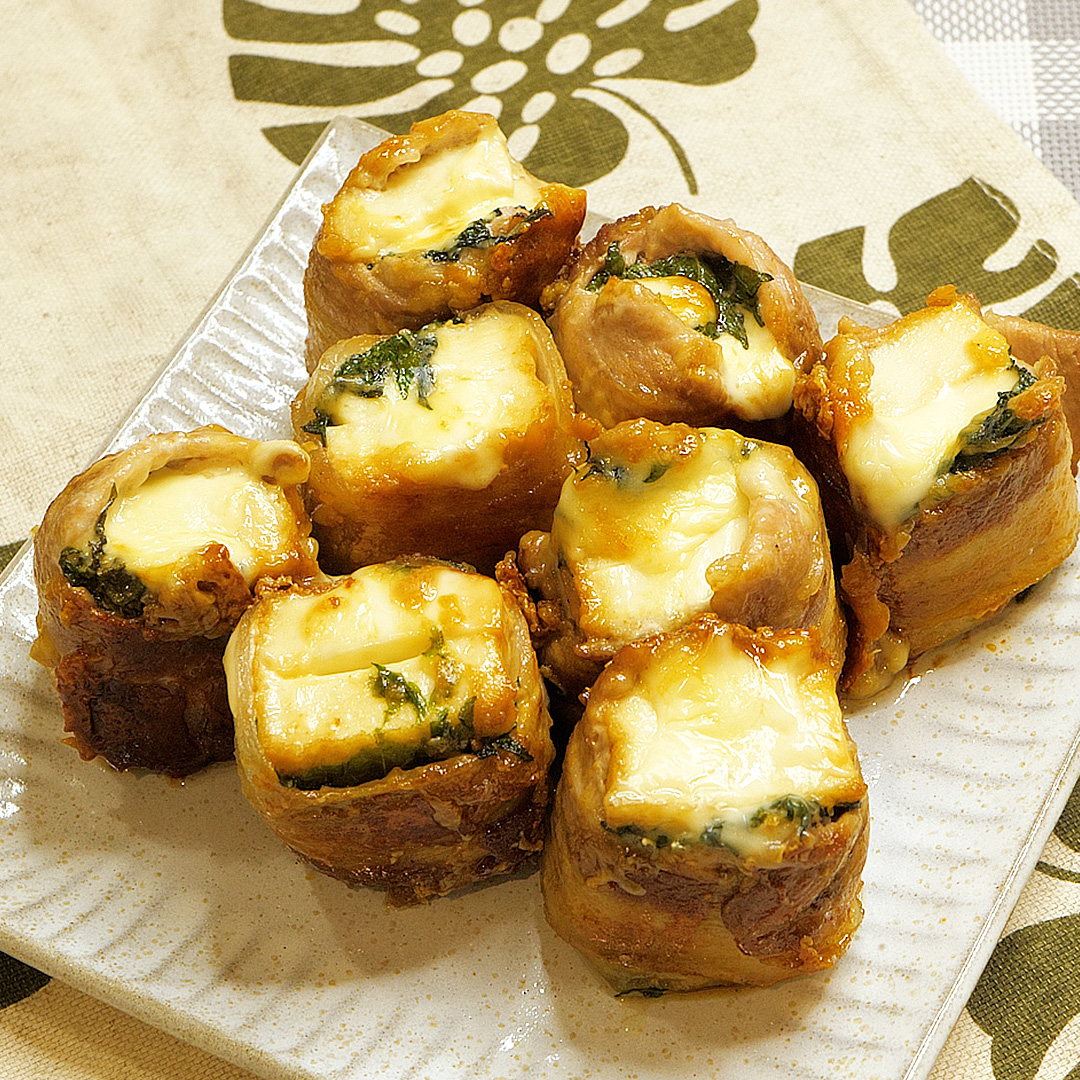 【厚揚げの中にチーズ入れてください】「この組み合わせ天才」「和風は外れない」とろけるチーズ＆大葉で豚バラ包み♡ご飯が進む一品！/ Pork Wrapped Atsuage😋🌀