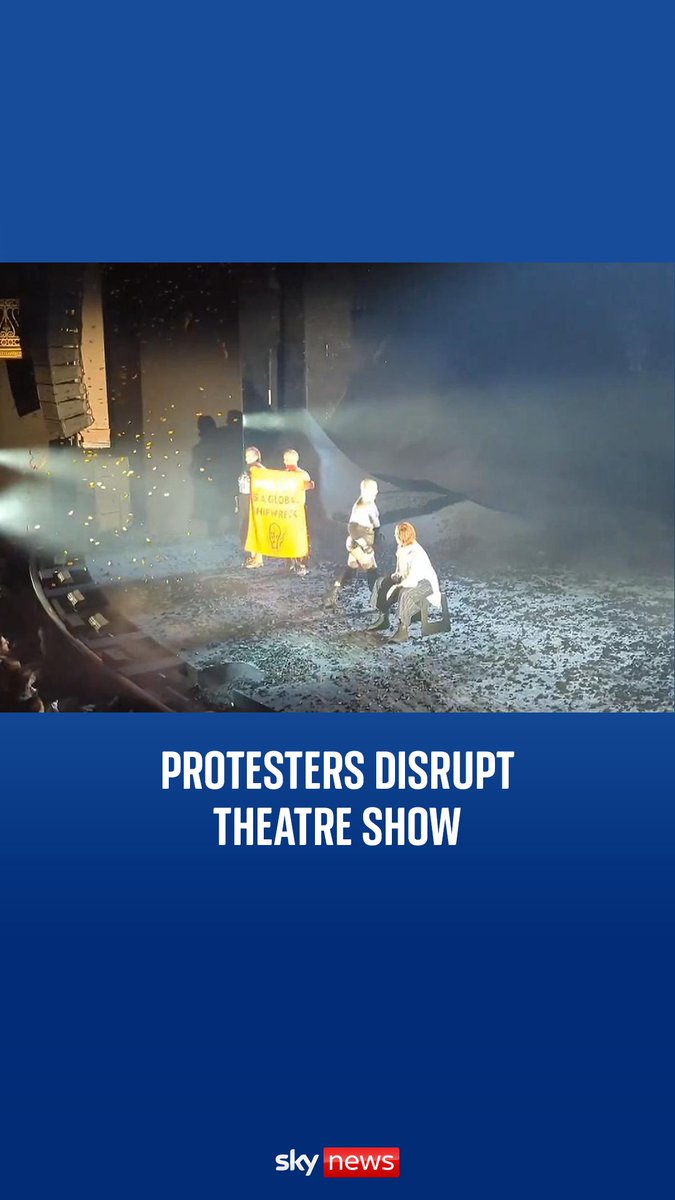 Two Just Stop Oil protesters climbed onto the stage during a West End performance of The Tempest. Crowds booed as the actors left the stage.