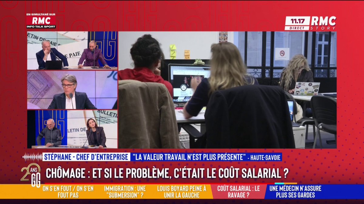 📈 Chômage : si le problème de la France, c’était le coût salarial ? 🗣️ Stéphane, chef d'entreprise : "J'ai augmenté mes salaires entre 25 et 30%. Je n'arrive pas à recruter. Aujourd'hui, à 20 ans ils veulent gagner 2000€ par mois. Moi j'avais 2 boulots pour un SMIC." #GGRMC
