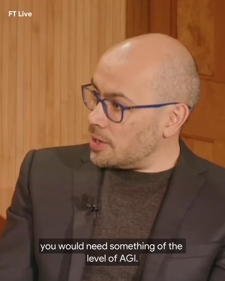 Our CEO @DemisHassabis joined the Financial Times’s @KhalafRoula to talk about #AlphaFold, how AI can revolutionize scientific discovery, and why we could be 5-10 years away from AGI. Watch in full →