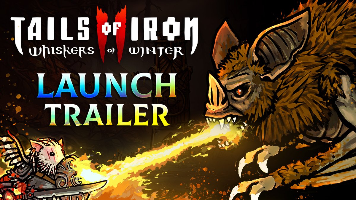 Tails of Iron 2: Whiskers of Winter is OUT NOW! 🐀⚔️🦇 Brace yourself for brutal battles and an unforgettable adventure in our all-new Launch Trailer. Play today - And don’t miss out on our 20% launch discount! (Links below)