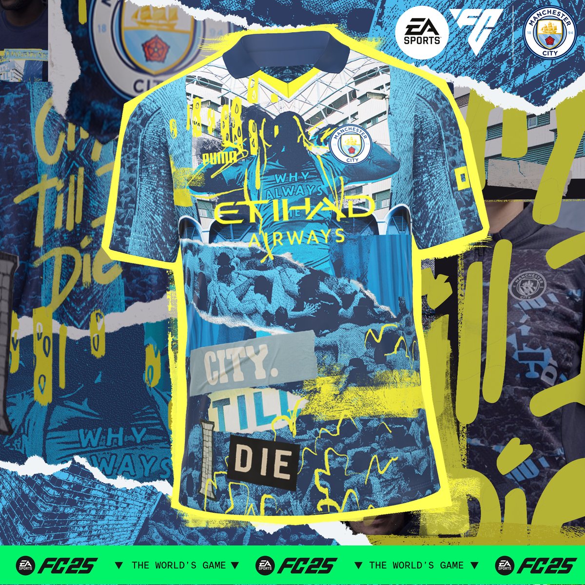 Exclusively in #FC25 😎 Get the 'City Till I Die' digital kit in-game now! 🎮 🤝 EA SPORTS FC