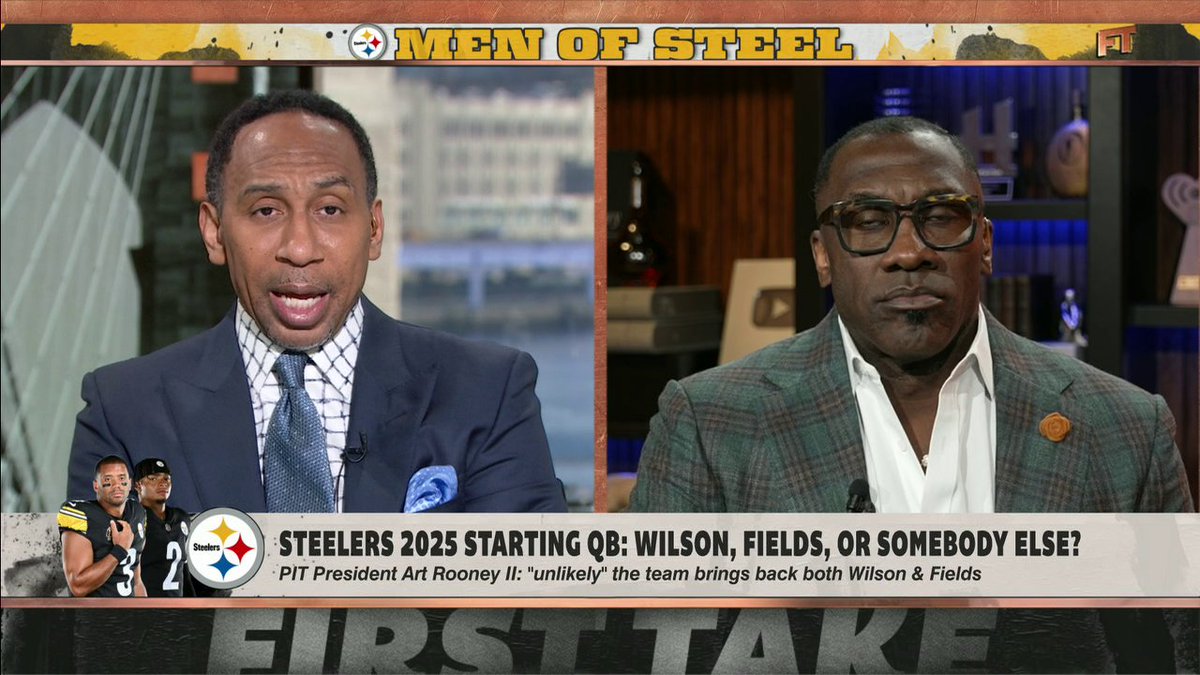 Who should be the Steelers starting QB in 2025: Russell Wilson, Justin Fields, or somebody else? 👀 Stephen A Smith and shannon sharpe discuss 🗣️