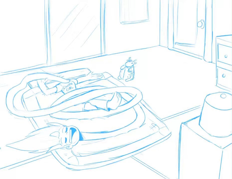 Just felt like making a messy lil doodle gif of Ran ignoring her alarm clock. ^^