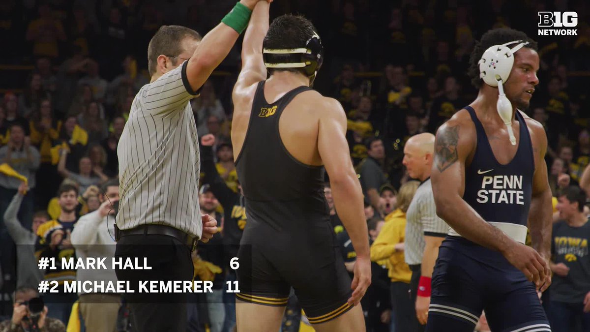 "When you dance with Mark Hall, you better know what the heck you're in for." Michael Kemerer knew, and here's a look back at his clutch win in No. 1 Iowa's 2020 victory over No. 2 PSU. 📺 No. 2 Iowa at No. 1 Penn State | 7 p.m. ET | 1/31 | Big Ten Network #B1GWrestling