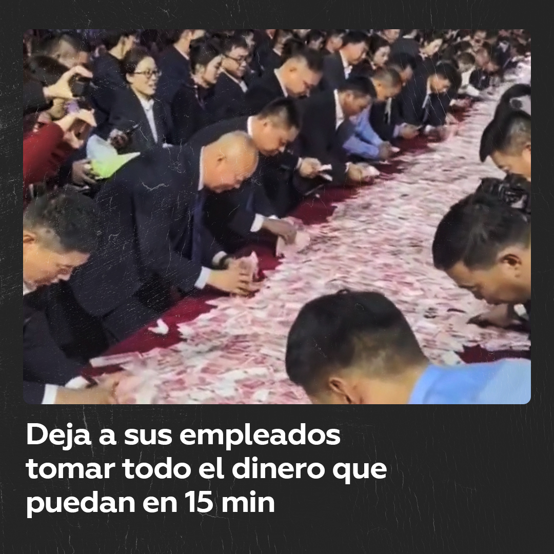 Deja a sus empleados tomar todo el dinero que puedan en 15 min Empresa china pone millones de dólares sobre la mesa y deja a sus empleados tomar todo el dinero que puedan en tiempo limitado.