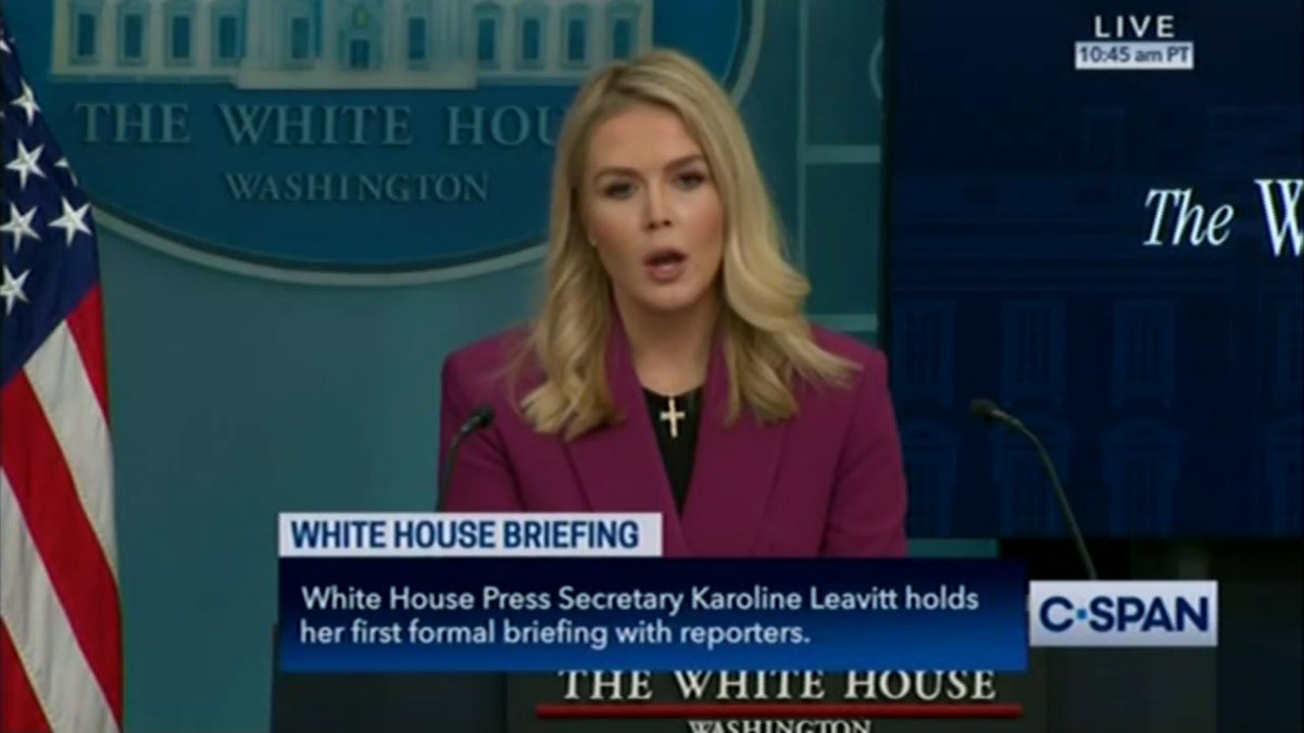 White House Press Secretary Karoline Leavitt says that the Trump administration thinks that birthright citizenship is "unconstitutional" when it's literally in the Constitution. This woman is embarrassing.