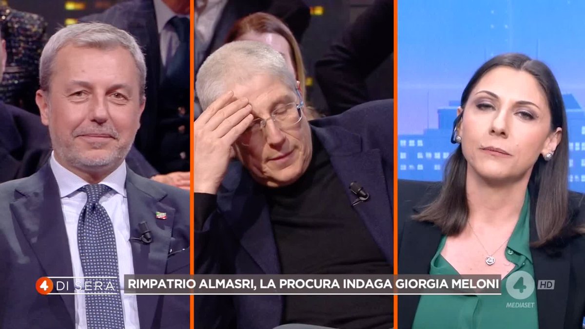 "Meloni è stata evidentemente incoerente, ha liberato un trafficante di esseri umani, perchè?" Voi cosa ne pensate? Ora a #4disera in diretta su #Rete4 e in streaming su Mediaset Infinity