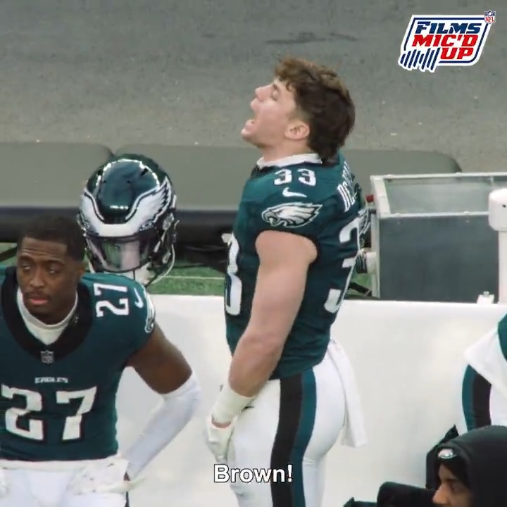 Cooper DeJean can't stop yelling "A! J! BROWN!" 😂 @cdejean23 Philadelphia Eagles (via NFL Films)