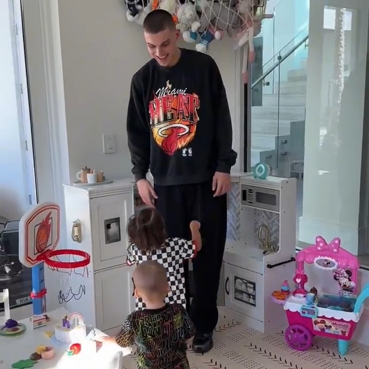 Tyler's already got a young hooper in the house 🏀 Be sure to catch his Inside the HEAT episode tomorrow on our YouTube channel!