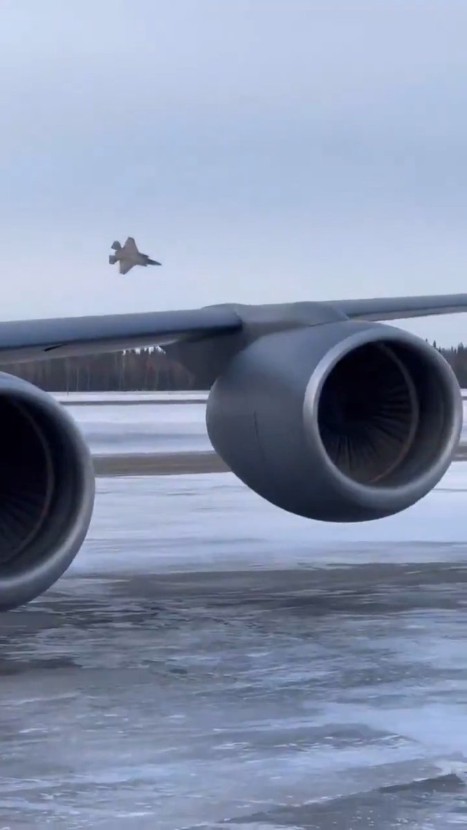 A F-35 fell out of the sky today at Eielson AFB in Alaska. The pilot can be seen under canopy after ejecting in the video 🪂 #F35 #F35A #USAF #AirForce