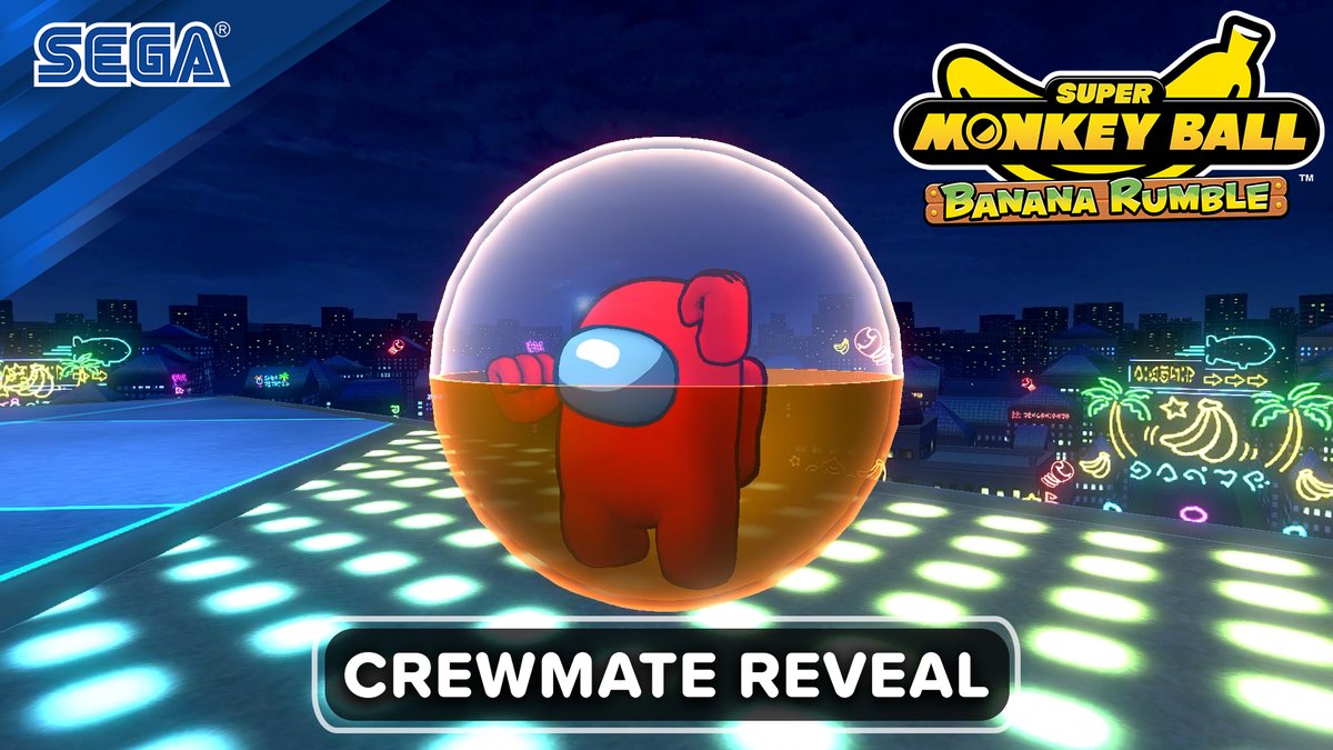 🚨 Calling an emergency meeting! 🚨 The Crewmate from Among Us is now available as paid character DLC for Super Monkey Ball Banana Rumble! Bananas turn to pizza slices as players channel their inner Impostor. 🍕 >
