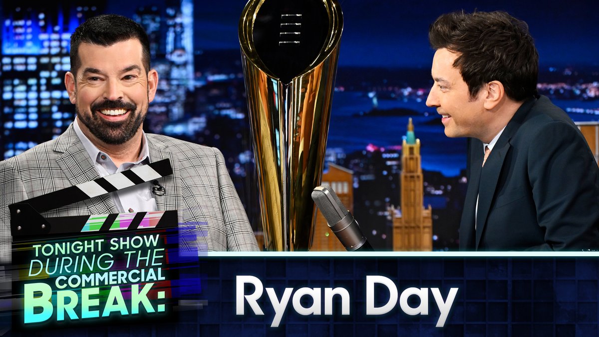 Jimmy learns why he couldn’t pick up Ryan Day’s College Football Playoff National Championship trophy during commercial break 🤣 #FallonTonight #DuringCommercialBreak