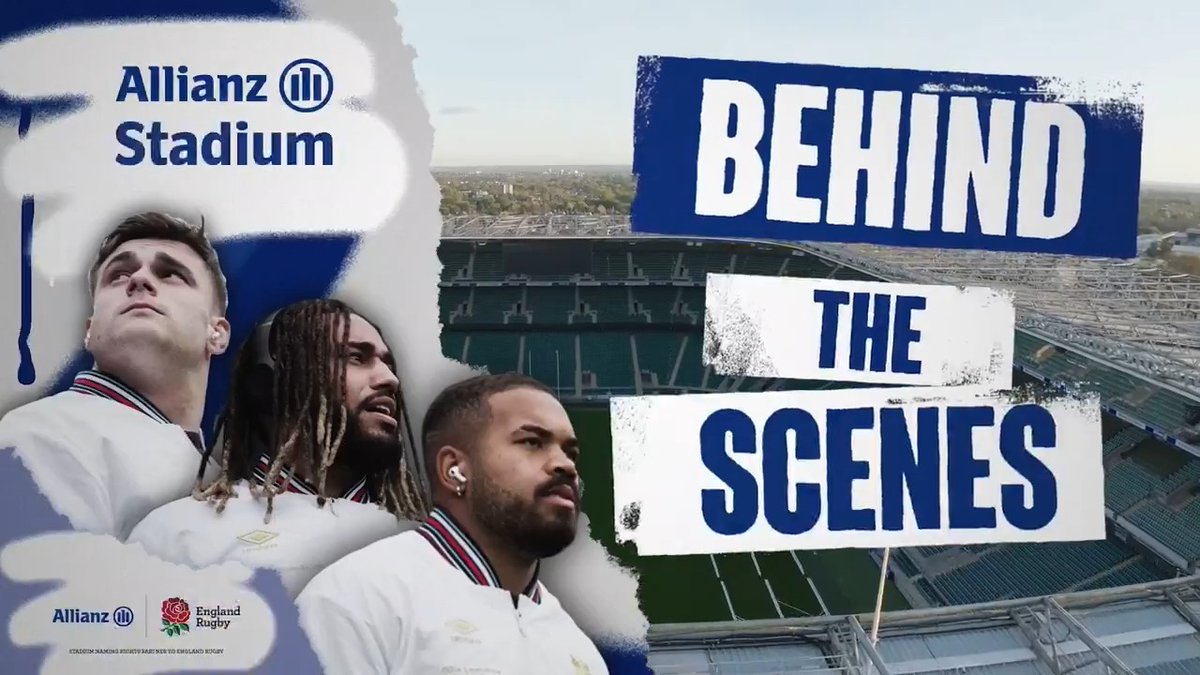 England men's stars Theo Dan, Ollie Lawrence & Chandler Cunningham-South team up to give us a very special behind-the-scenes guided tour of Allianz Stadium #AllianzStadium | Allianz UK