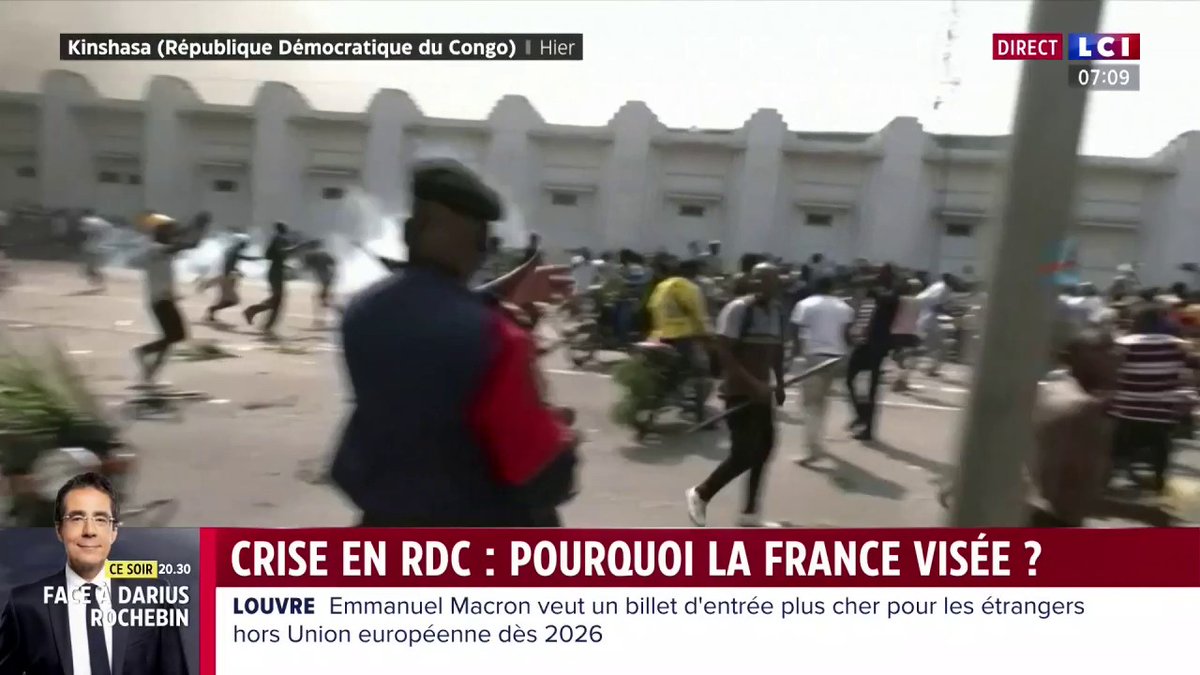🔴 RDC : pourquoi la France a-t-elle été visée ? 👉 L'ambassade de France à Kinshasa a été attaquée, incendiée, par des manifestants. FRANCOIS CLEMENCEAU : "Les Congolais estiment que la France ne soutient pas suffisamment la RDC face à l'attaque du Rwanda."