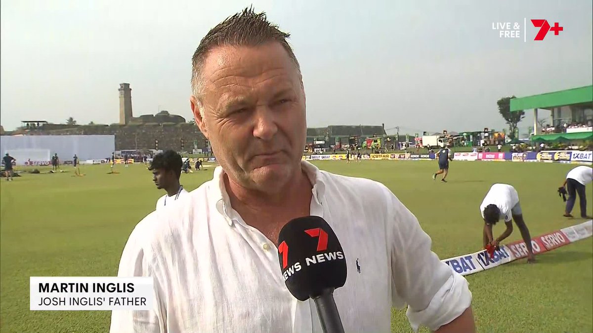 A very proud Dad 😊 Martin Inglis talks about seeing Josh get his baggy green, and the journey they've been on since moving from the UK in 2010. #SLvAUS | Tom Wilson