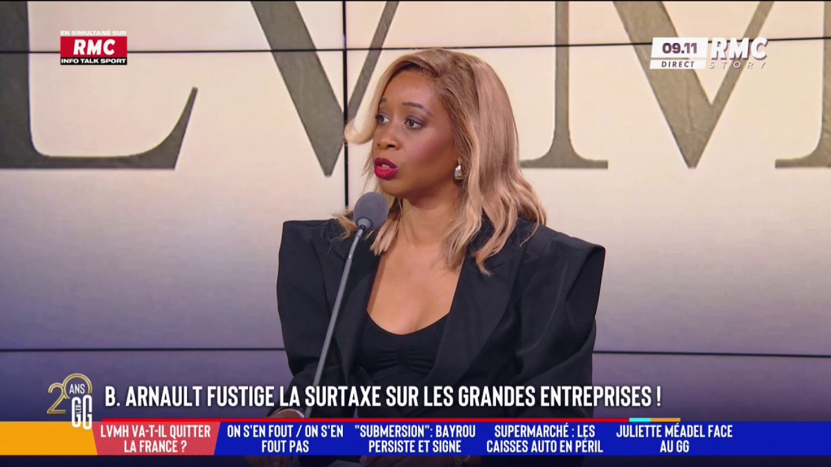 💰 Impôts : B. Arnault dénonce une "taxe made in France" 🗣️ Joëlle Dago-Serry : "Bernard Arnault est le plus grand patriote de ce pays. Il faut être vraiment patriote pour rester et endurer ces politiques qui te cassent en deux." #GGRMC