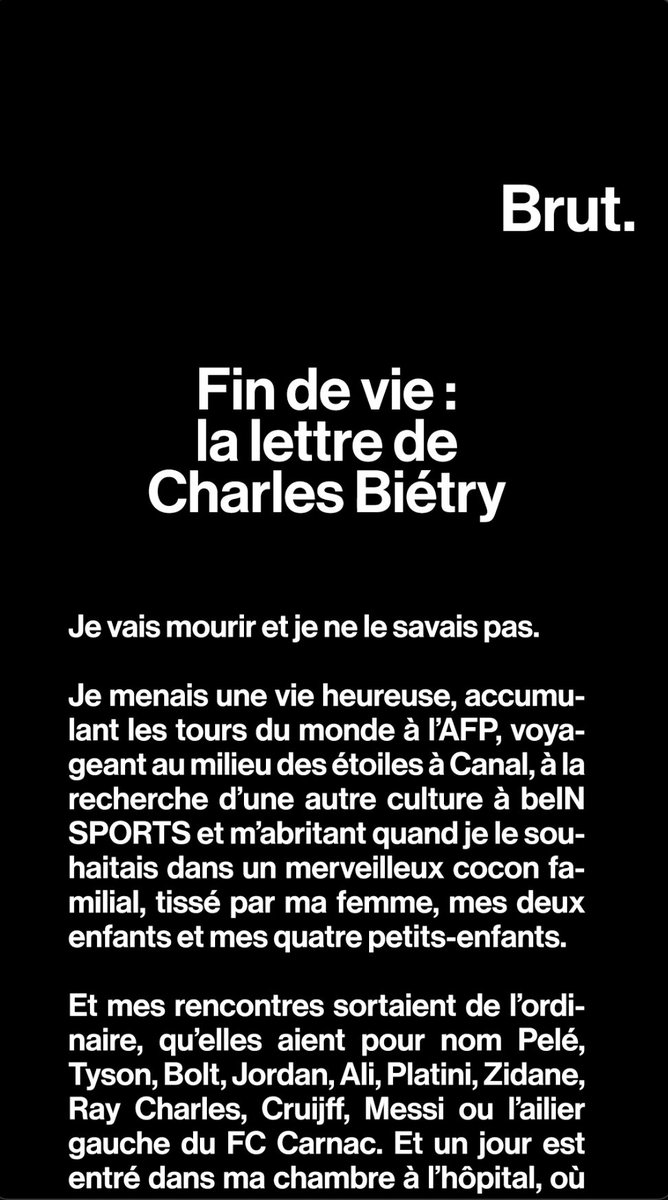 Les mots de Charles Biétry, célèbre journaliste sportif, atteint de la maladie de Charcot. Pour lui et pour les autres, il interpelle l'exécutif sur la loi sur la fin de vie, en suspens depuis l'été dernier.