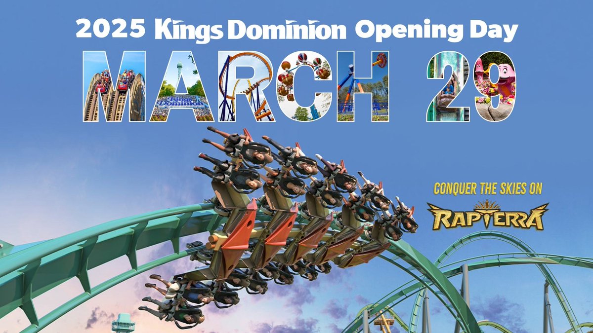 It’s official - Kings Dominion's 2025 Opening Day is March 29! Will you be among the first to #ConquerTheSkies on Rapterra? 🎢 Whether it's waterpark fun or special events, we’ve got all the details ready for you to plan the ultimate trip. Calendar 👉