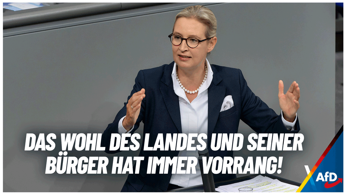 "Das Wohl des Landes und seiner Bürger hat immer Vorrang vor egoistischer Parteitaktik. Das unterscheidet uns, die AfD, von der Union."