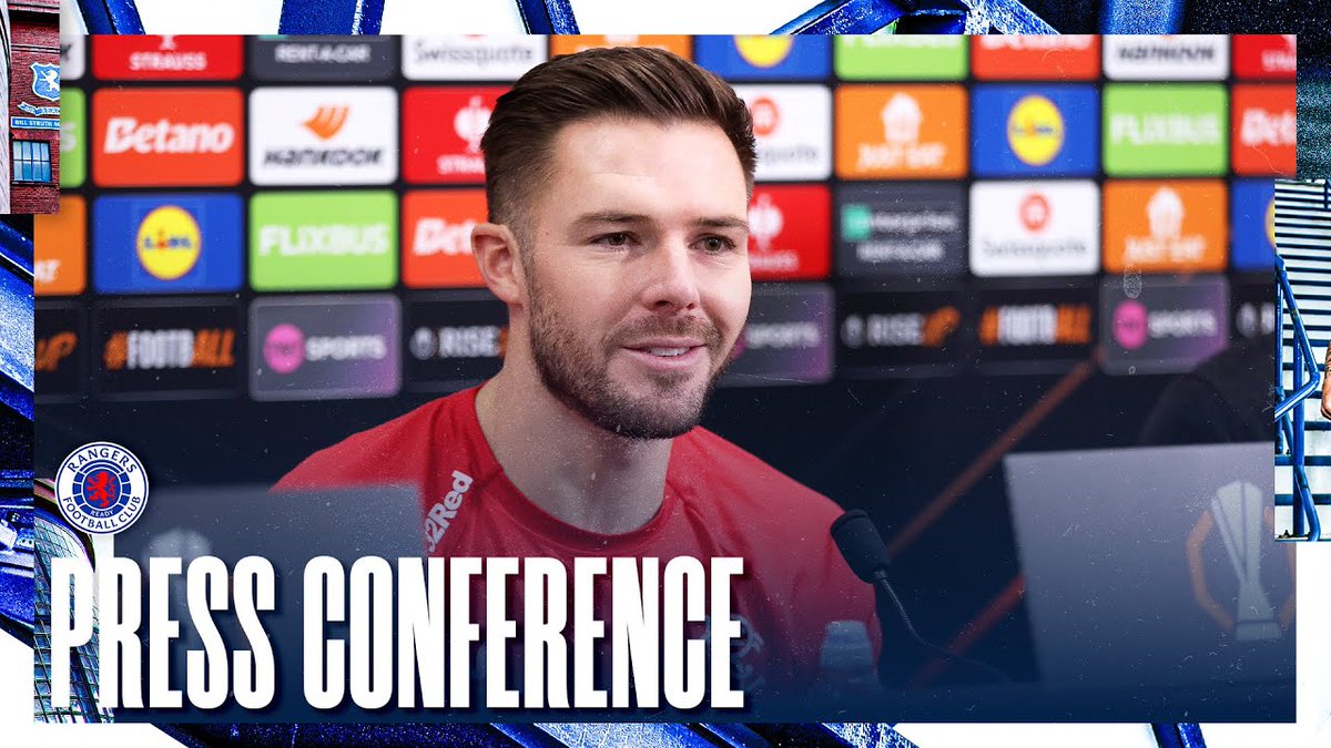 🎙️ Jack Butland spoke to the media ahead of tomorrow's #UEL match at Ibrox. 🎟️ Match Tickets |