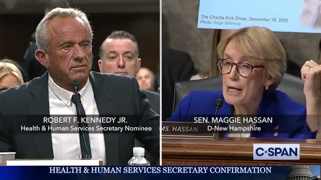 .Sen. Maggie Hassan asks Robert F. Kennedy, Jr.: "When was it that you decided to sell out the values you've had your whole life in order to be given power by President Trump?"