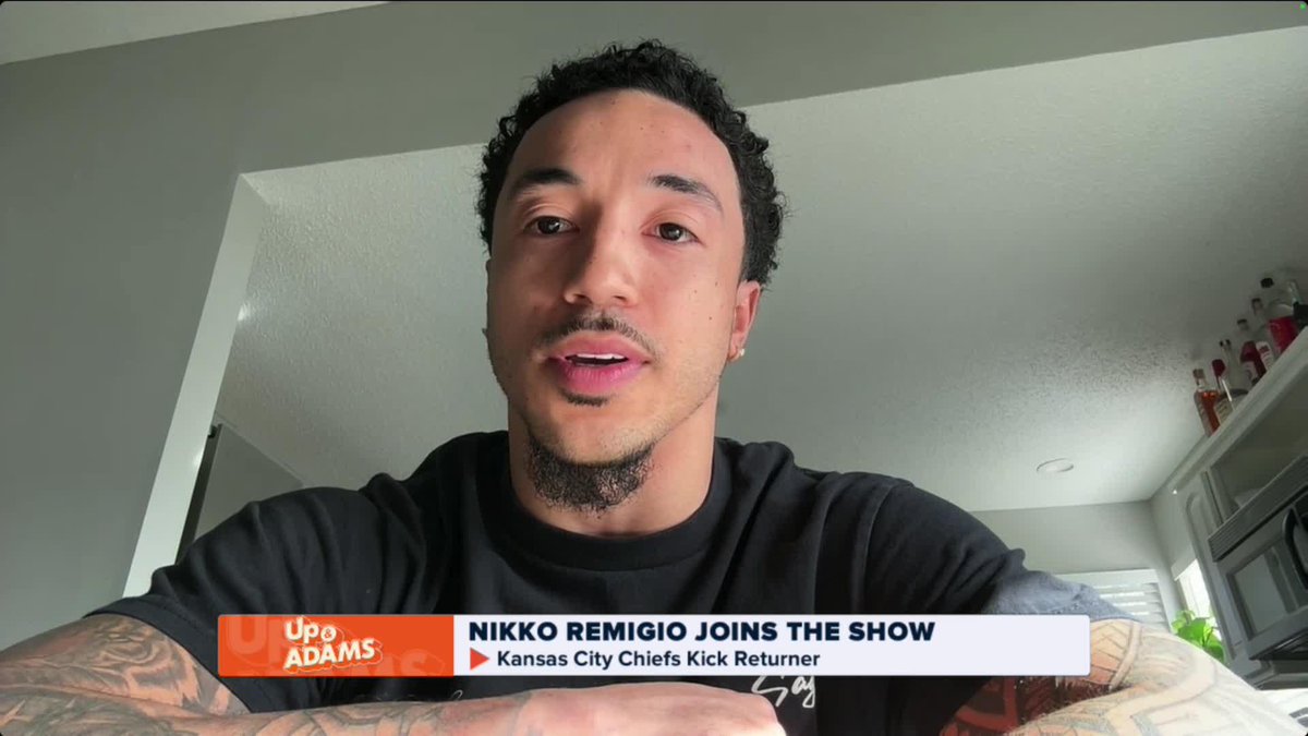 #Chiefs WR Nikko Remigio on what Travis Kelce told him after he fair caught the first punt of the AFC Championship game 👀🔊 "That's not being great bro..." Remigio took the next punt for 41 yards 😏 Travis Kelce Kay Adams @chiefs | #chiefskingdom