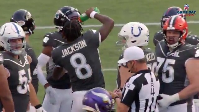 2x MVP and... water boy? Lamar Jackson was making sure his teammates were hydrated 😂 📺: #ProBowlGames start Thursday 7pm ET on ESPN 📱: Stream on NFL+