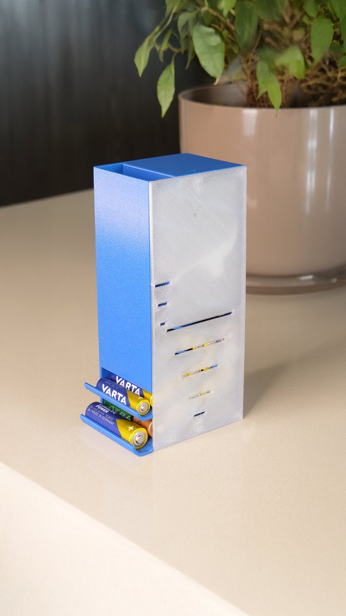 Introducing the Battery Butler, a clever creation from designer NeilHailey! 🔋⚡This handy organizer helps you declutter your battery storage and ensures that your AA and AAA batteries are neatly sorted, easily accessible and ready when you need them. 💡