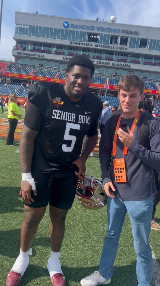 Got the honor of speaking with FSU DT Joshua Farmer on the impact of the defensive line group and coaching he received during his time at FSU. #TheDraftStartsInMOBILE