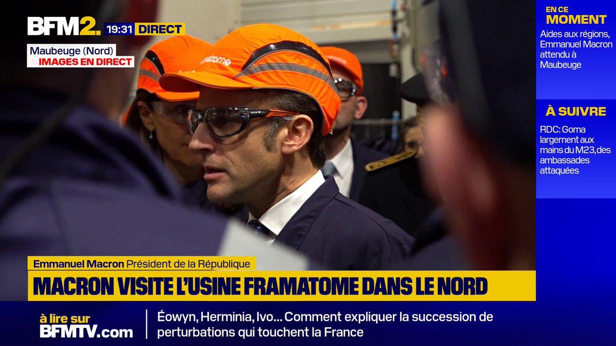 💬 "Il y a un avenir pour l'industrie française", a déclaré Emmanuel Macron lors sa visite de l'usine Framatome dans le Nord