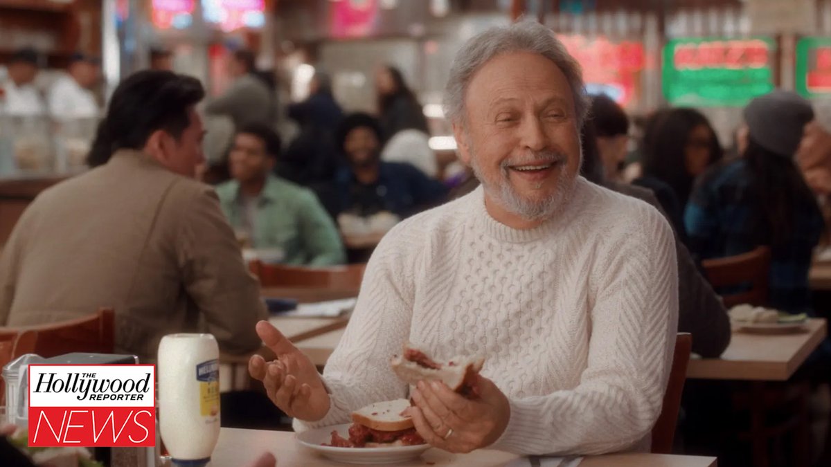 Billy Crystal and Meg Ryan joined forces for an upcoming #SuperBowl spot for Hellmann's returning to Katz's Deli on New York's Lower East Side for the first time since their 1989 romantic comedy #WhenHarryMetSally was released #THRNews