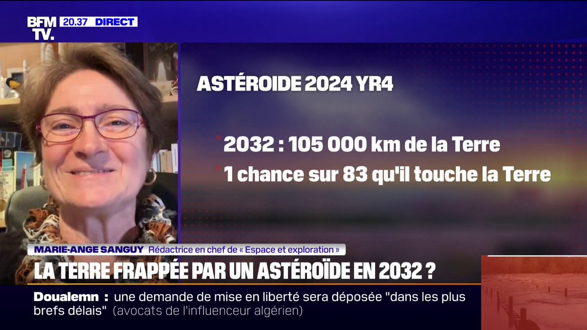L'astéroïde 2024 YR4 a une chance sur 83 de toucher la Terre en 2032 selon la NASA