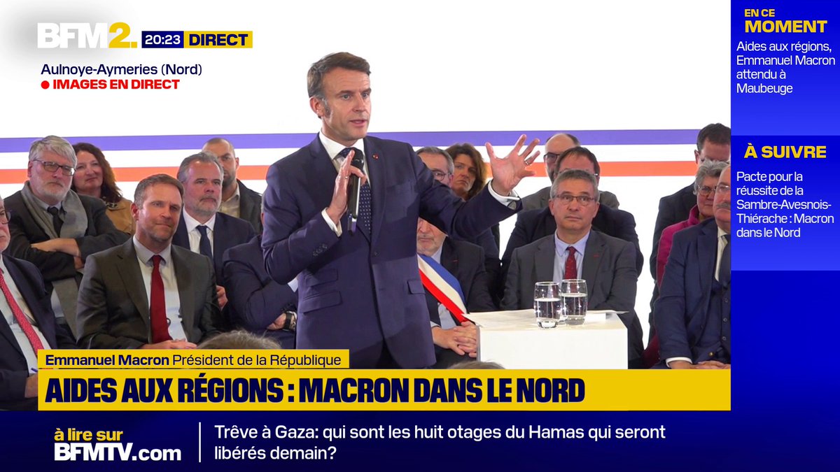 💬 "On va continuer de se battre pour avancer concrètement et pour continuer à créer des emplois" Emmanuel Macron, en visite dans le Nord