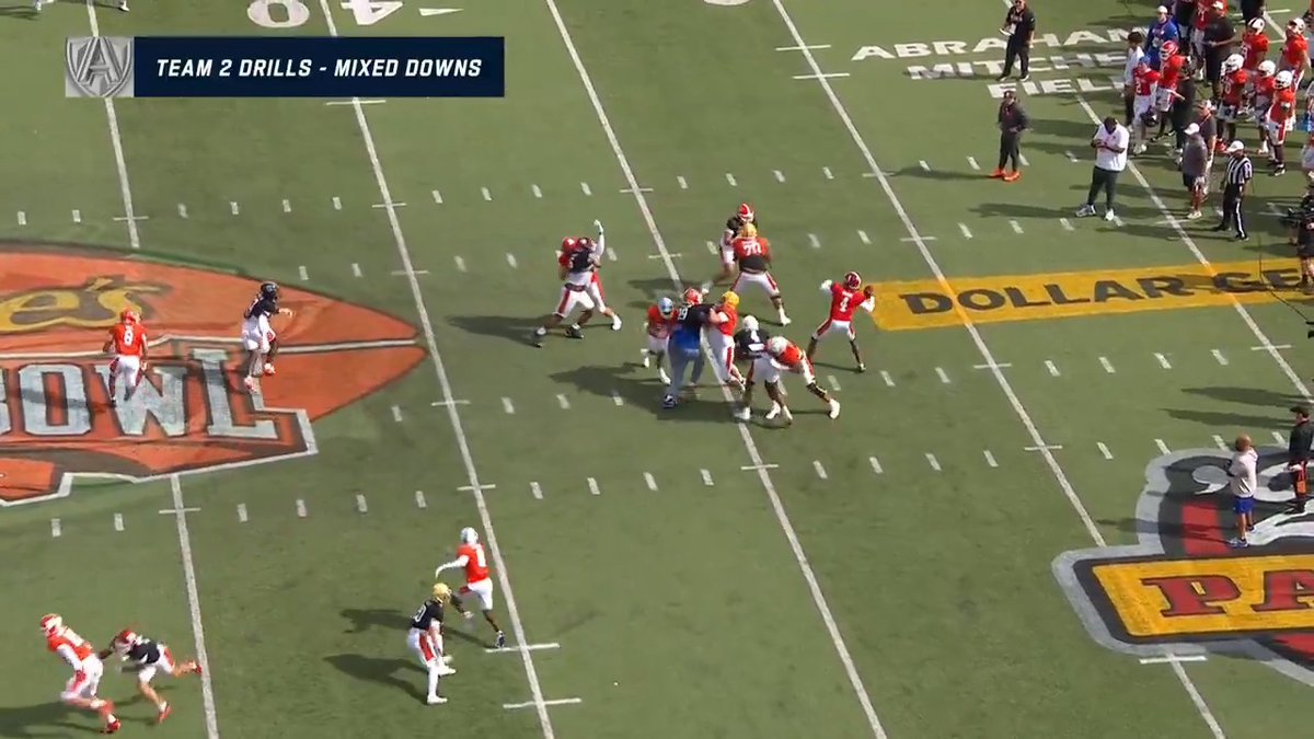 A nice play by Jalen Milroe and Jack Bech 🙌 📺: Reese's Senior Bowl -- Saturday, 2:30pm ET on NFL Network