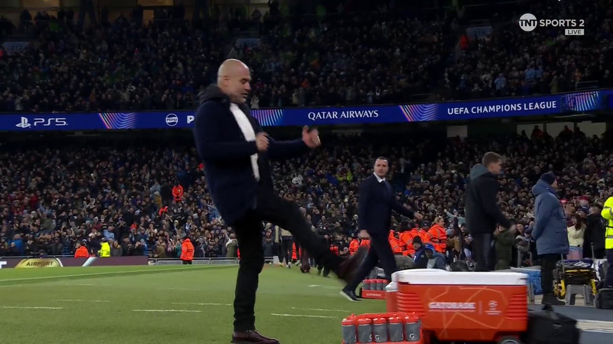 Turnaround complete from Man City 🤩 A PASSIONATE outburst from Pep Guardiola in celebration! 📺 TNT Sports & discovery+ UK