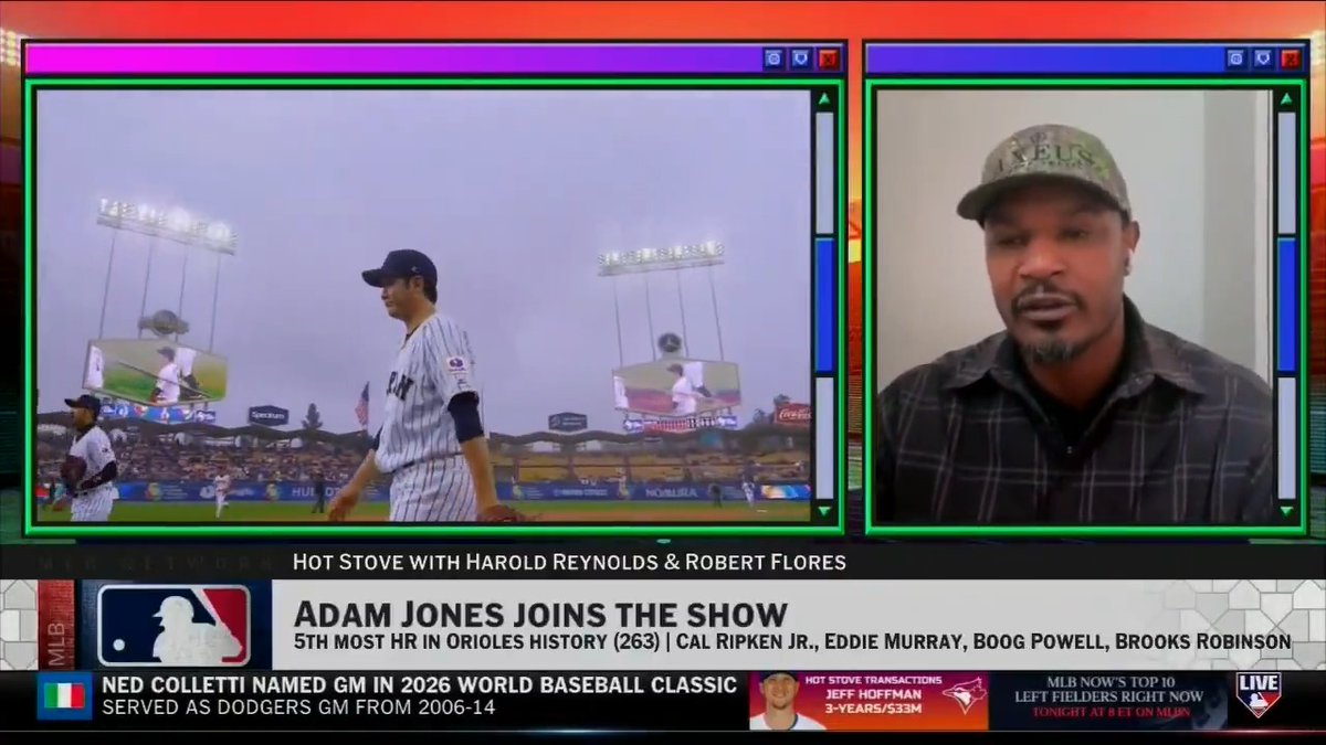 "I want to be a resource for the next generation as guys were resources for me." Adam Jones discusses his new advisory role with the Baltimore Orioles, insight into their new RHP acquisition Tomoyuki Sugano and more. #MLBNHotStove